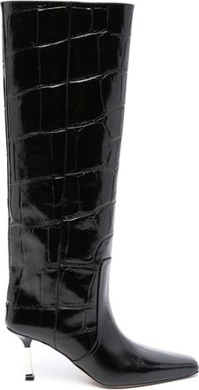 PARIS TEXAS 80mm leather boots - women - Calf Leather/Calf Leather/Calf Leather - 37.5 - Black