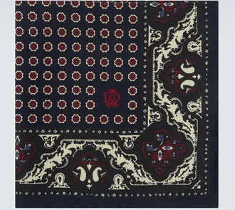 Dunhill Fazzoletto da taschino in seta con stampa