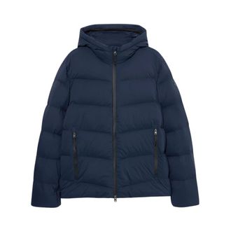 Brooks Brothers Hooded Down Jacket - Heren - Winterjassen - Blauw - S - Nylon - Jassen