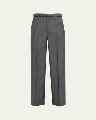 WE-AR4 Tuxedo Pinstripe Straight-Leg Trousers
