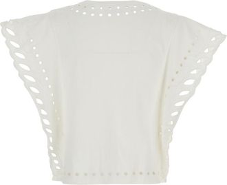 Isabel Marant Womens Crew Neck Top Odyle White Cotton Tops