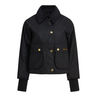 Barbour Black Cropped Wax Jacket Aw25 - female - Barbour - Light Jackets - Black - L - Jackets