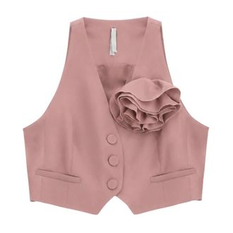 Imperial Waistcoats, female, Pink, XS, Floral-Appliqu&eacute; Waistcoat