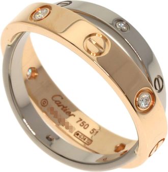 Cartier Pink Gold White Gold Pink Gold (18K) White Gold (18K) Band Ring (Pre-Owned)