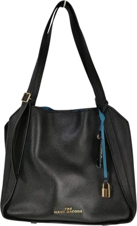 Marc Jacobs Black Blue Leather Tote Bag (Pre-Owned)