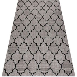 RugsX Rugsx - Alfombra De Cuerda Sisal Floorlux 20607 Espaldera Marroqu&iacute; Plateado / Negro Grey 160x230 Cm