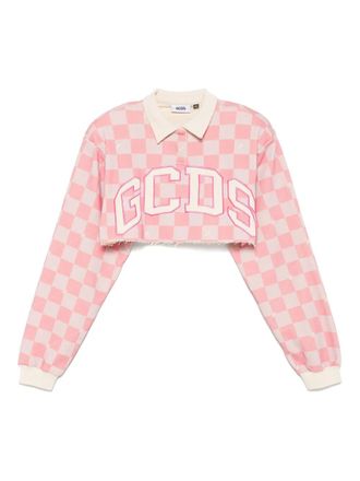 GCDS Polo crop con logo - Rosa