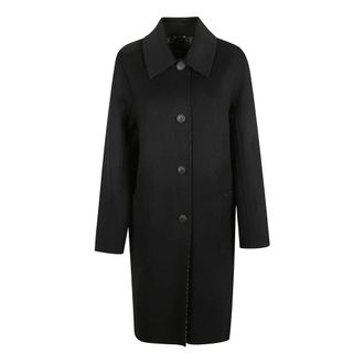 Tory Burch Jassen, Dames, Zwart, S, Wol, T Monogram Jacquard Reversible Wollen Jas