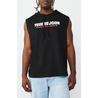 True Religion Hooded Tank in Jet Black at Nordstrom Rack, Size X-Large