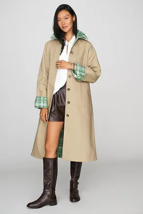 Aligne Barnaby 100% Cotton Reversible Trench Coat Jacket