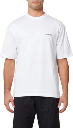 Balenciaga TShirt dos logo - Heren - Tops - Wit - Maat: 2XS Katoen
