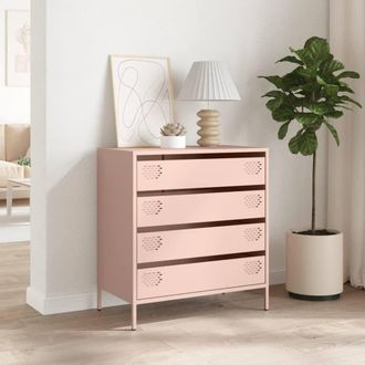 Berkfield Home Sideboard&not;Pink 68x39x73.5 cm Cold-rolled Steel in Pink