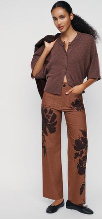 Maeve Colette Printed Wide Leg Full Length Pants
