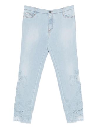 Ermanno Scervino lace jeans - women - Cotton/Elastane - 38 - Blue
