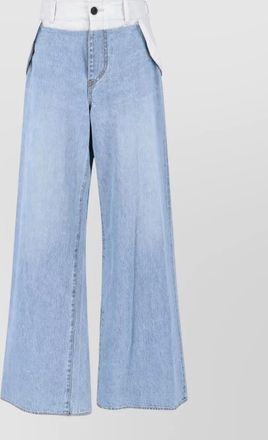 sacai wide leg trousers contrast waistband