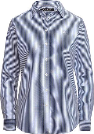 Ralph Lauren Gestreepte Katoenen Blouse - Dames - Overhemden - Blauw - S - Katoen - Overhemden