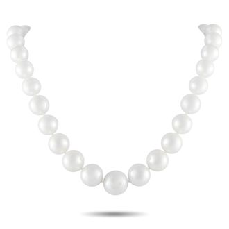 Luxury Bazaar 18K Yellow Gold 1.0ct Diamond and Pearl Necklace MF15-080726