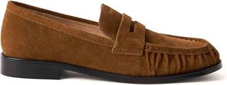 Furla Soft Suede Moccasin in Cognac Color