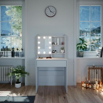 Vicco Tocador Laura, Blanco, 70 Cm Con Iluminaci&oacute;n Led