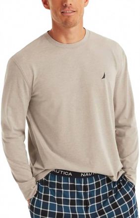 Nautica Pajama Long-Sleeve T-Shirt In Charcoal Heather