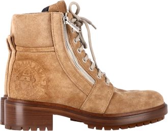 Balmain Pre-owned Womens Ranger Army Boots in Beige Suede - Mocha - Size EU 38