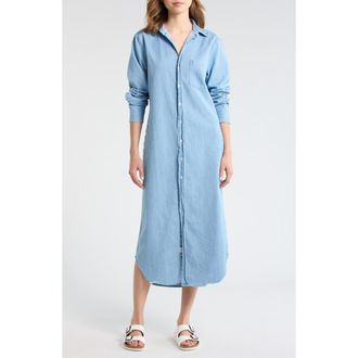 Frank & Eileen Rory Long Sleeve Denim Maxi Shirtdress in Classic Blue at Nordstrom, Size Xx-Small