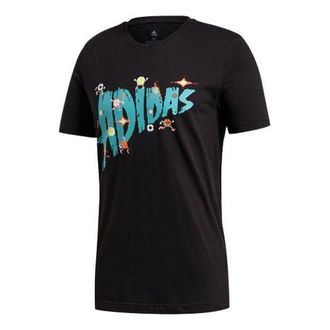 adidas Sports Stylish 8-bit Lineage Short Sleeve Black Teal FN1744