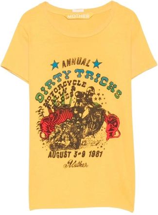 Mother The Lil Goodie Goodie Dirty Tricks Grafisch T-shirt - Dames - T-shirts - Geel - S - Katoen - Tops