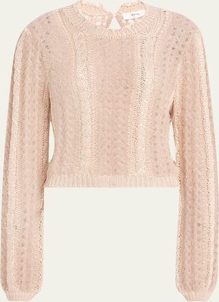 Frame Denim Femme Cable Mix Crewneck Sweater