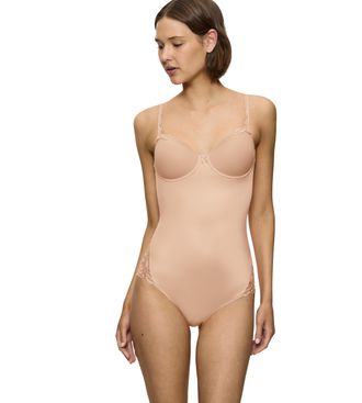 Triumph Shaping-Body TRIUMPH Modern Finesse BSWP, Damen, Gr. 75, Cup D, beige (neutral beige), Spitze, Obermaterial: 52% Polyamid, 30% Elasthan, 18% Polyester