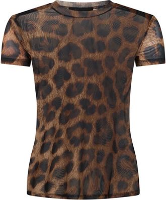 Philipp Plein T-shirt Pure Leopard - Dames - T-shirts - Bruin - S - Tops