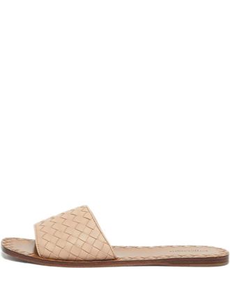 Bottega Veneta Intrecciato leather slides - Neutrals