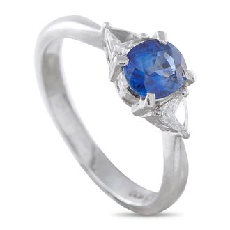 Luxury Bazaar Platinum 0.17ct Diamond and Sapphire Ring MF12-041426