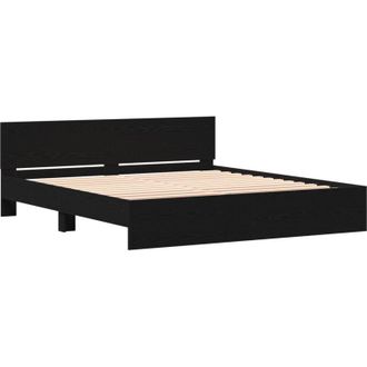 vidaXL Vidaxl - Marco De Cama Roble Negro 180 X 200 Cm Madera Contrachapada