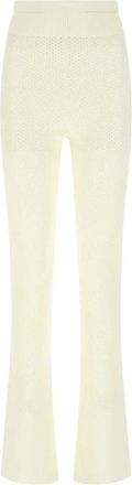 ADĀMO Andrea Adamo Stretch Viscose Blend Pant - Dames - Wijde Broeken - Wit - XS - Polyester - Broeken
