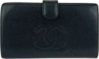 Chanel Black Leather Wallet (Bi-Fold) (Pre-Owned)