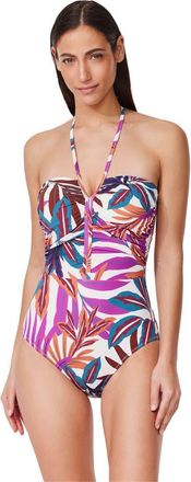 Gottex Plantopia Bandeau One Piece in Multi at Nordstrom, Size 14