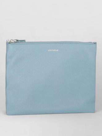 Coccinelle pebbled leather clutch pochette removable strap