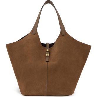 Reiss Lyra Leather & Suede Tote in Tan at Nordstrom