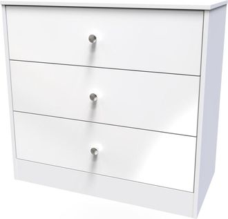 Welcome Furniture Porto Ready Assembled Chest of Drawers with 3 Drawers - White Matt - Welcome Furniture | TJ Hughes