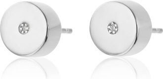 Monica Vinader Sterling Silver Linear Solo Stud Diamond Earrings Diamond