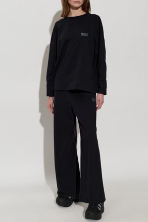 American Vintage Wide-leg Sweatpants, Womens, Black