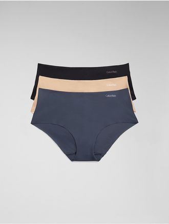 Calvin Klein Womens Invisibles 3-Pack Hipster - Multi - XS