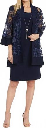 R & M Richards 2 Piece Sheath Dress With Jacket In Navy