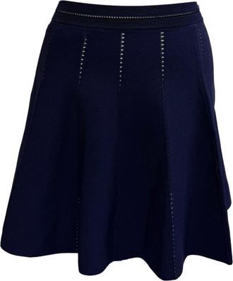 Sandro Sandro A-Line Mini Skirt in Navy Blue Polyamide