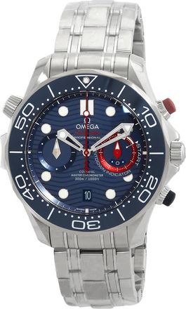 Omega Seamaster Chronograph Automatic Chronometer Blue Dial Mens Watch 210.30.44.51.03.002