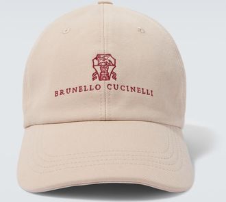 Brunello Cucinelli Gorra de lona de algod&oacute;n con logo