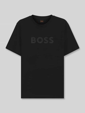 Boss Orange by Hugo Boss BOSS Orange Regular Fit T-Shirt aus reiner Baumwolle Modell TE_LOGO in Black, Gr&ouml;&szlig;e XXXL