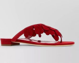 Manolo Blahnik tamako suede thong slippers flat sole