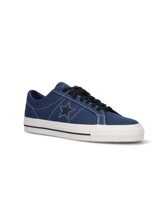 Converse Star-Patch Canvas Low-Top Sneaker - Navy